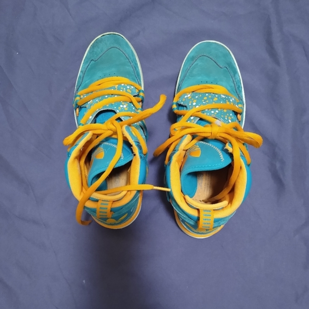 Adidas Men's Orange Teal Green Sports Shoes 8